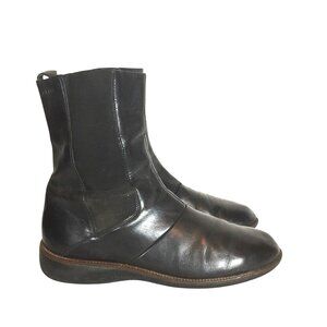 Stonefly Mens Black Leather Ankle Boots Size 8.5/42 Pull On